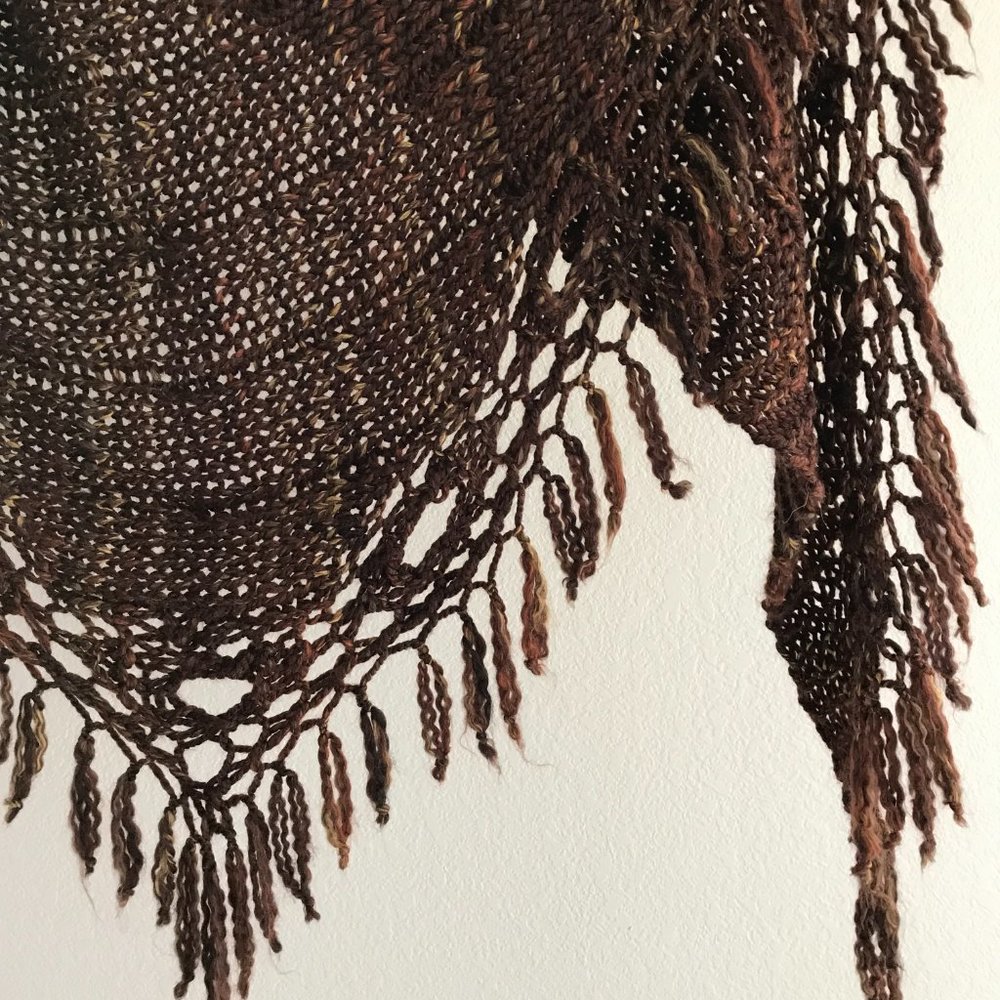 NEW Handmade Triangular Bulky Beauty Lace Sequoia Shawl, 102"L & 37"D